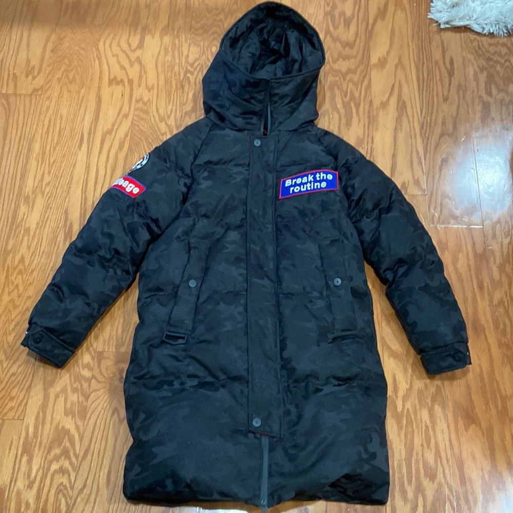 BOSIDENG  Mid Length Premium Down jacket Black size 165/88A Women’s (M)  Logo